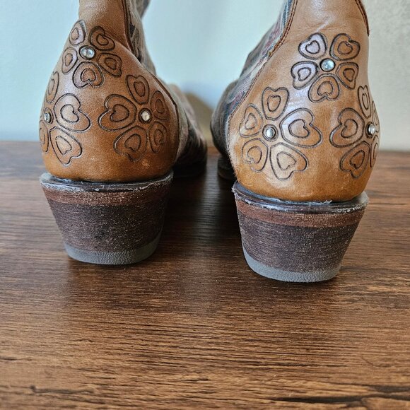 Vintage Pecos Bill Y2K Floral Tapestry Western Boots 6.5 - Picture 6 of 11